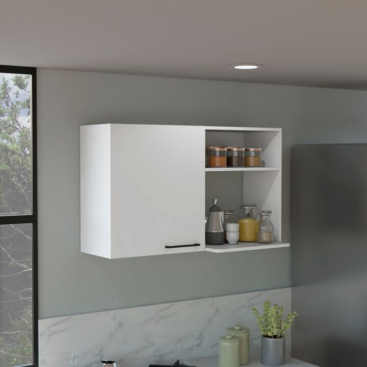 DEPOT E-SHOP Salento 2 Stackable Wall-Mounted Storage Cabinet with 2 Side Shelf