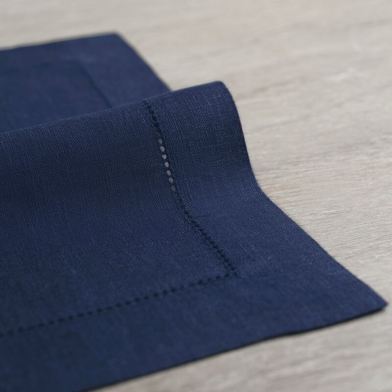 Solino Home 100% Pure Linen Placemats Set of 4 - 14 x 19 Inch | Classic Hemstitch