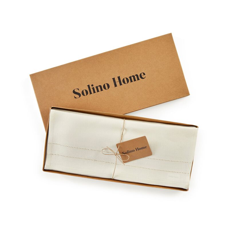 Solino Home 100% Pure Linen Hand Towels Set of 3 - 14 x 24 Inch