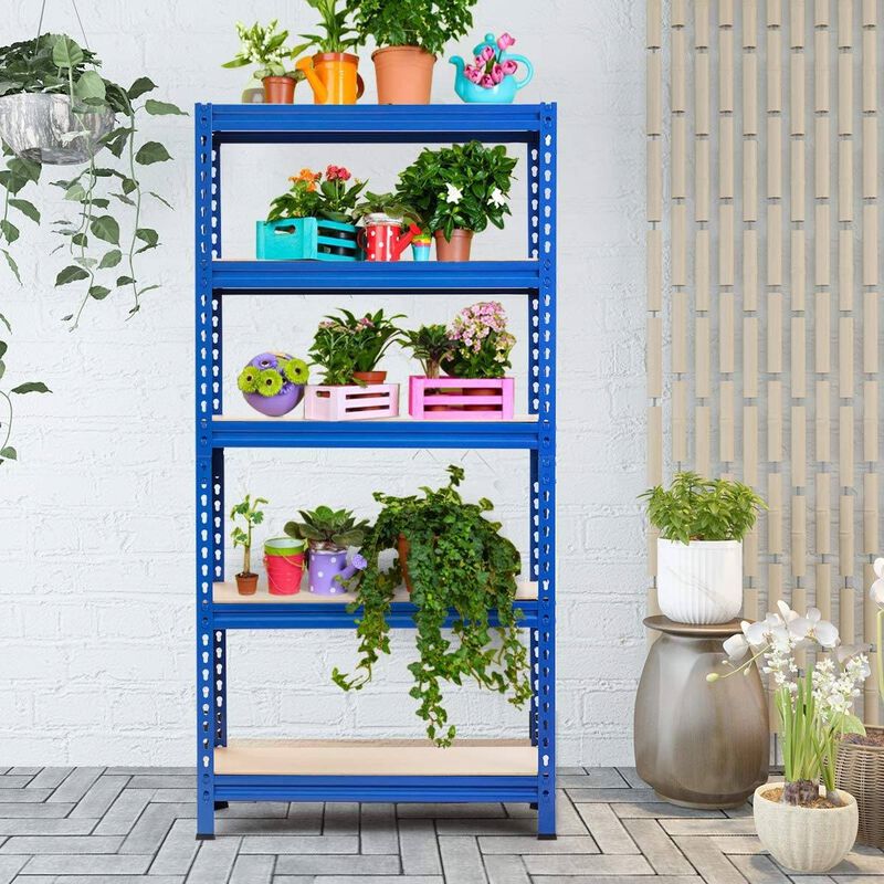 Hivvago Heavy Duty 60 inch Adjustable 5-Shelf Metal Storage Rack