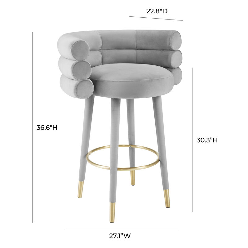 Betty Black Velvet Barstool
