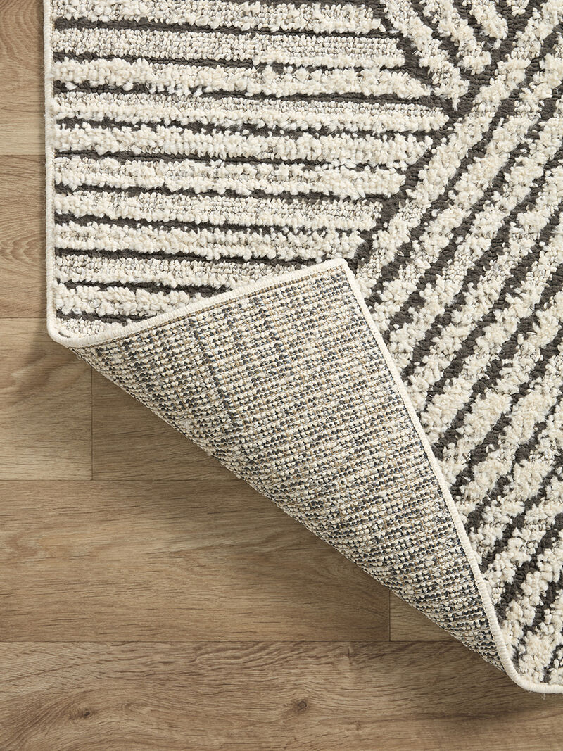 Fabian FAB06 Charcoal/Ivory 4' x 6' Rug