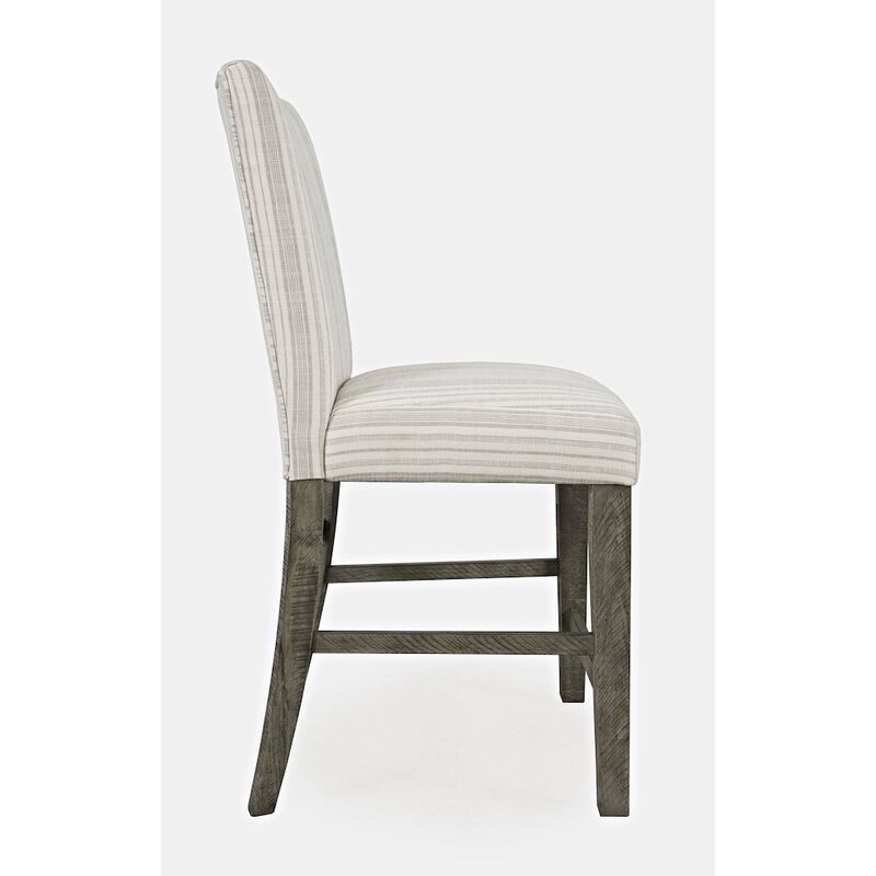 Jofran Rustic Solid Wood Parsons Striped Upholstery Counter Stool (Set of 2)