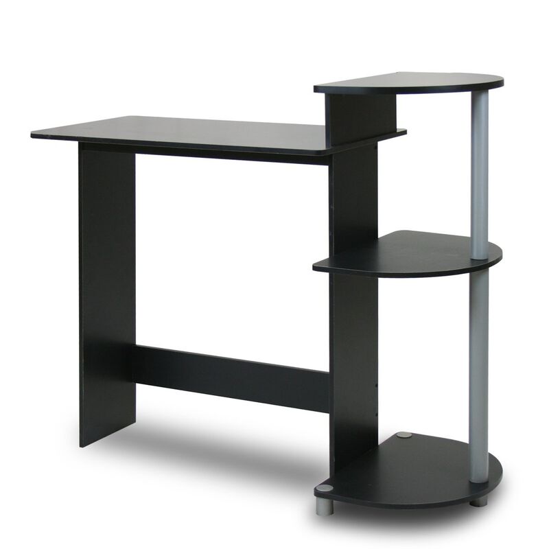 Hivvago Contemporary Computer Desk in Black Grey Finish