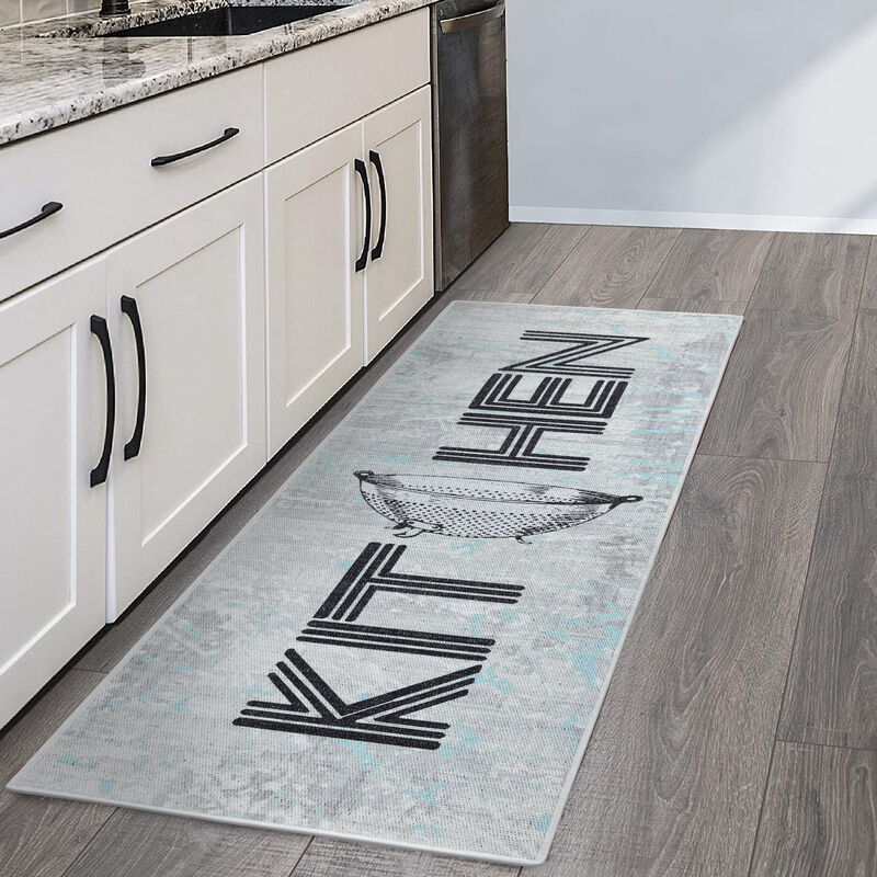 SUSSEXHOME Non Skid 70 % Cotton Washable Kitchen Runner Rug - 20 x 59 Inches
