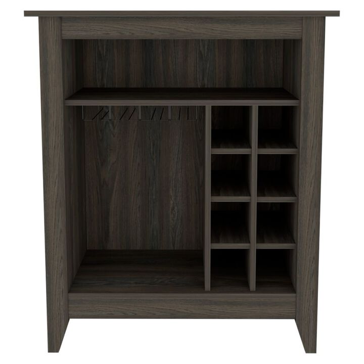 DEPOT E-SHOP Mojito Bar Cabinet, Six Built-in Wine Rack, One Open Drawer, One Open Shelf, Carbon Espresso
