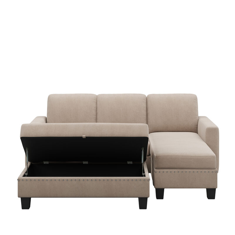 Merax Reversible Sectional Couch with Storage Chaise