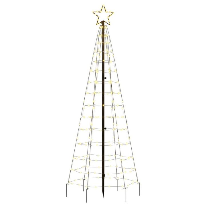 Hiko 6 Foot Lighted Metal Christmas Tree with LED, 8 Warm White Effect - Benzara