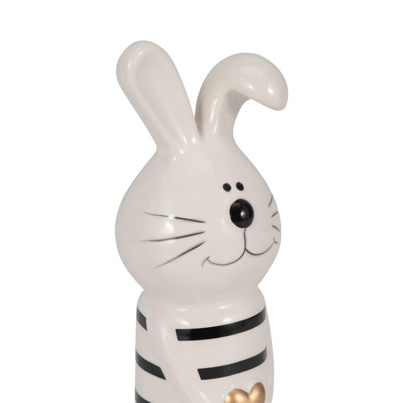 2"x7" Stripe Bunny Gold Heart