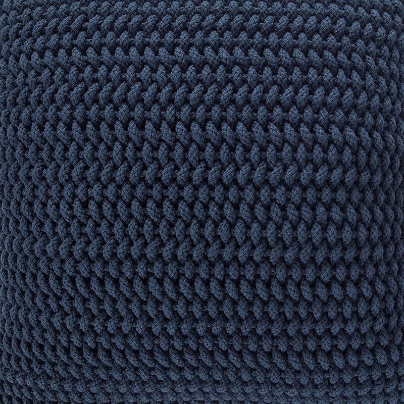 Ako Accent Pillow Set of 4, 20 Inch Square, Handwoven Navy Blue Cotton -