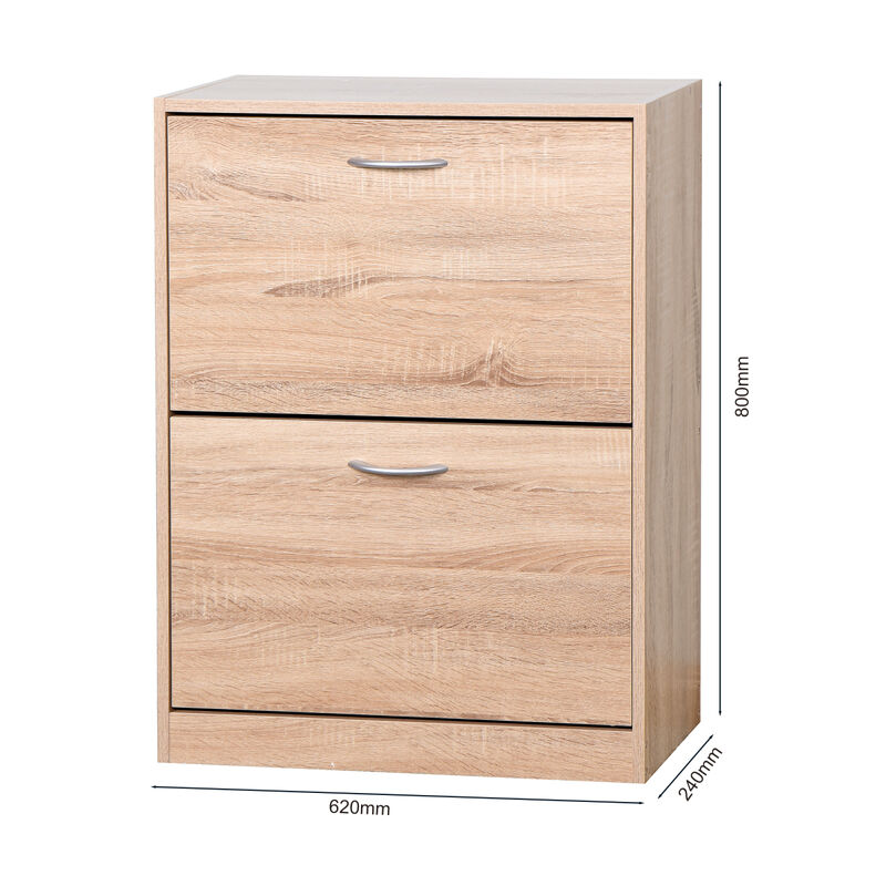 White Shoe Storage Cabinet with Flip Doors