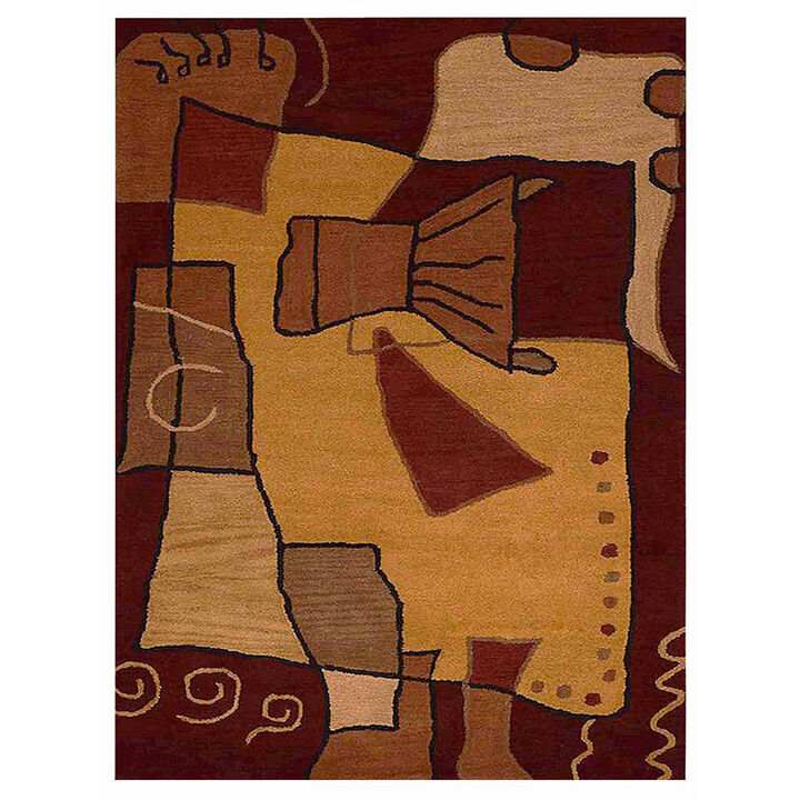 RUGSOTIC CARPETS HAND TUFTED WOOL ECO-FRIENDLY AREA RUGS  - 8'x11', Rectangle Shape, Multicolor, Abstract Modern Design, High Pile Thick Handmade Area Rugs for Living Room, Bed Room (K00694)