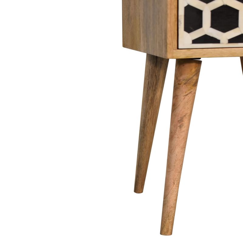 Mini Bone Inlay 2 Drawer Solid Wood NightStand