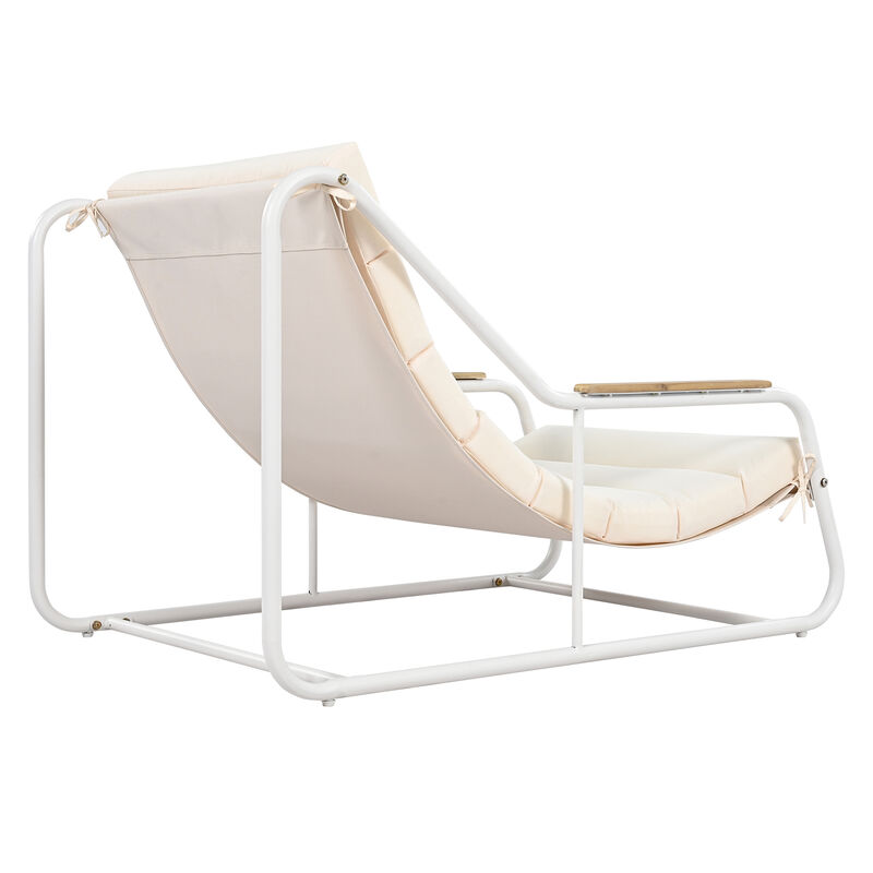 Merax Outdoor Chaise Lounge Chairs ans 1 Side Table