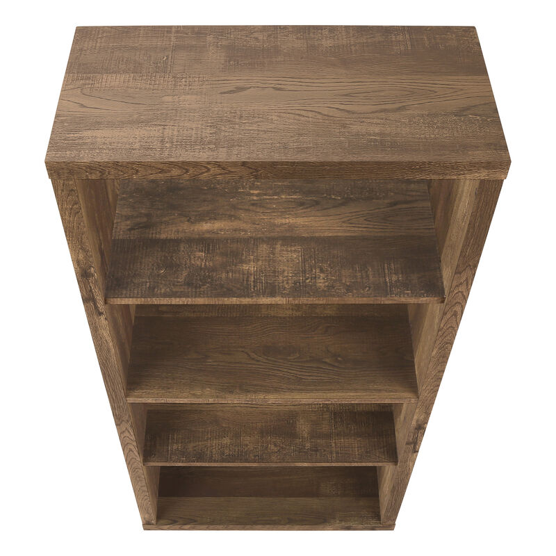 Monarch Specialties I 7404 Bookshelf, Bookcase, Etagere, 5 Tier, 48"H, Office, Bedroom, Laminate, Brown, Contemporary, Modern