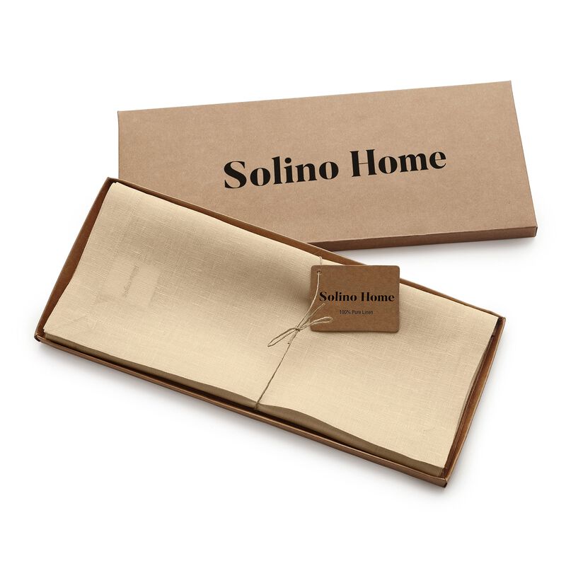 Solino Home 100% Pure Linen Table Runner | Fete for Valentine;s