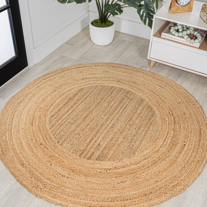 Harmony Boho Jute Circle Natural Round Area Rug