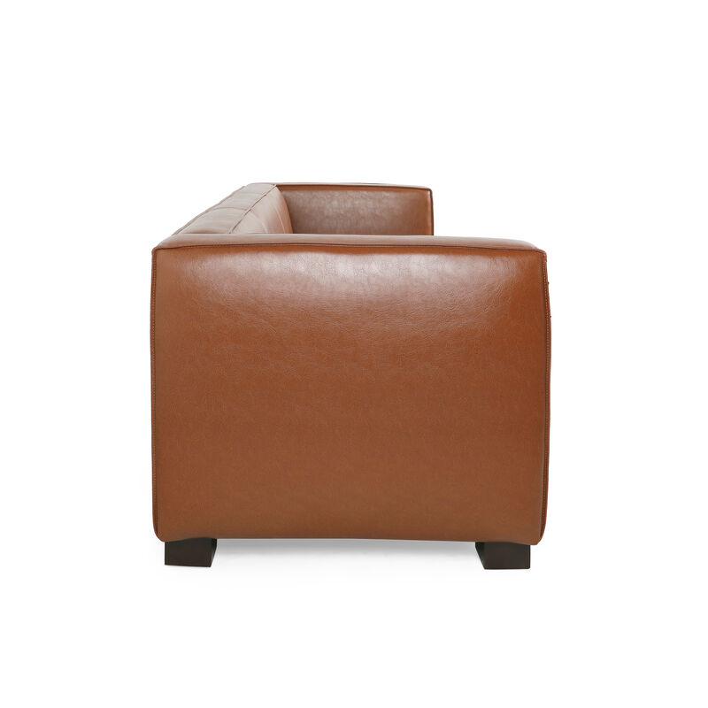 Merax Mid Century PU Leather Sofa Couch