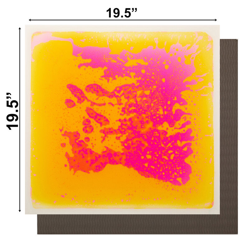 Sensory Liquid Gel Floor Square Tiles, 19.5 x 19.5 Inch Red/White, Green/White, Pink/Yellow, Blue/Red Kids Floor Mat, 4 Pack