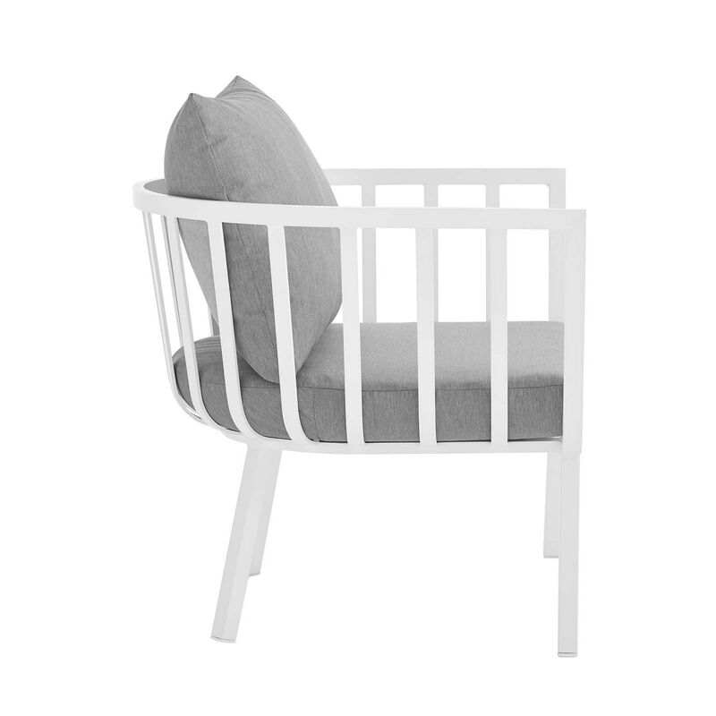 Riverside Outdoor Patio Aluminum Armchair Set of 2-Benzara