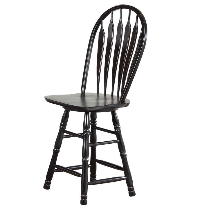 Black Cherry Selections 44.5 in. High Back Wood Frame 24 in. Bar Stool