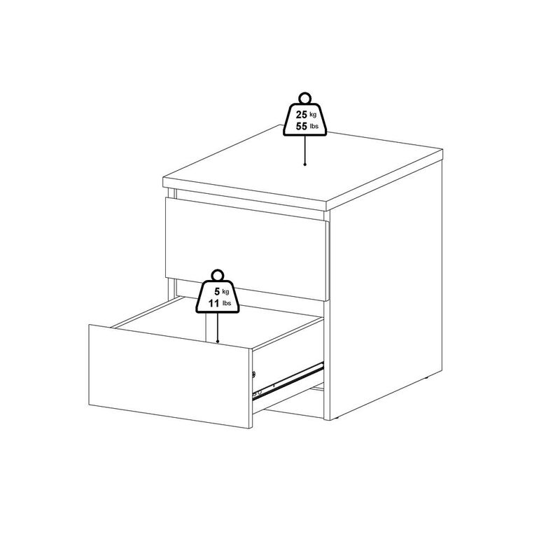 Tvilum Scottsdale 2 Drawer Nightstand, Truffle
