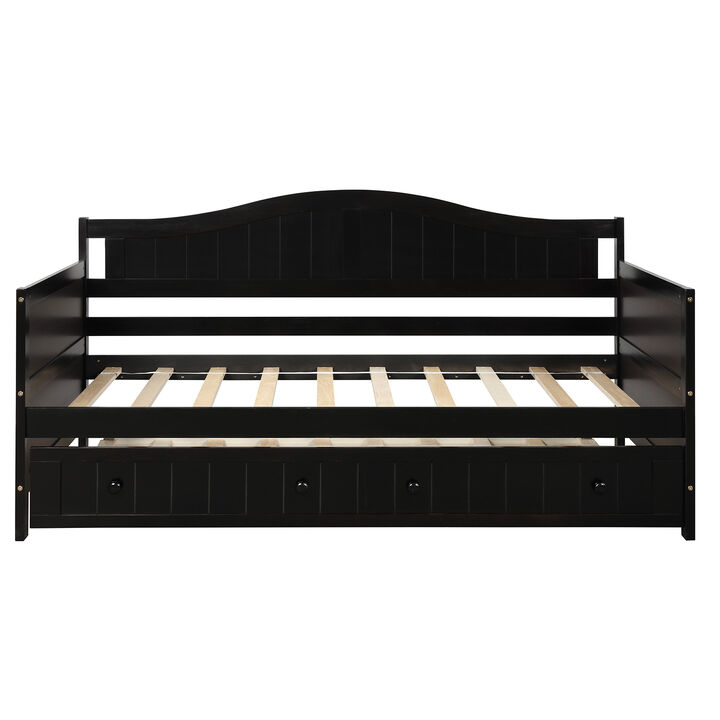 Merax Wooden Daybed with Trundle Bed