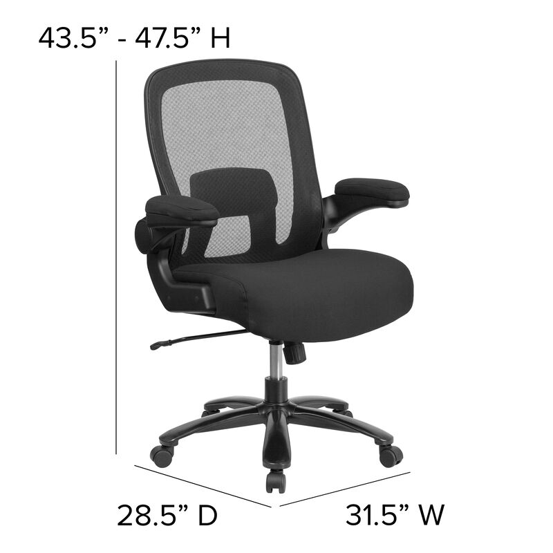 Flash Furniture  Hercules Series Big & Tall 500 lbs . Executive Swivel Chair with Fabric Seat & Adjustable Lumbar
