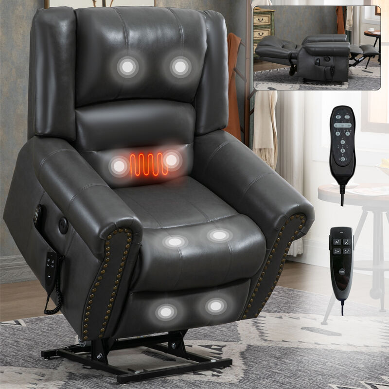 Dual Motor Power Lift Recliner Chair with Heat Massage
