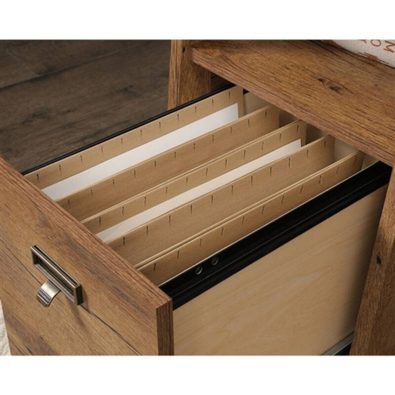 Rustic Farmhouse Executive Desk with Integrated Filing Cabinets