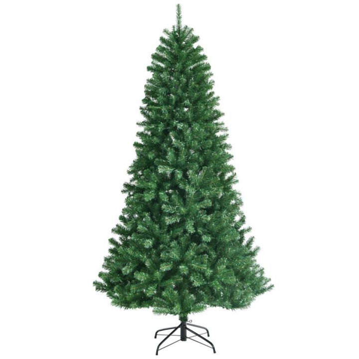 Hivvago 6/7/8 Feet Artificial Christmas Tree with Remote-controlled Color-changing LED Lights