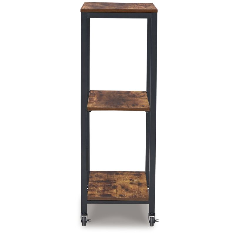 Serving Bar Cart, 2 Storage Shelves, 24 Inch Black Metal - Benzara