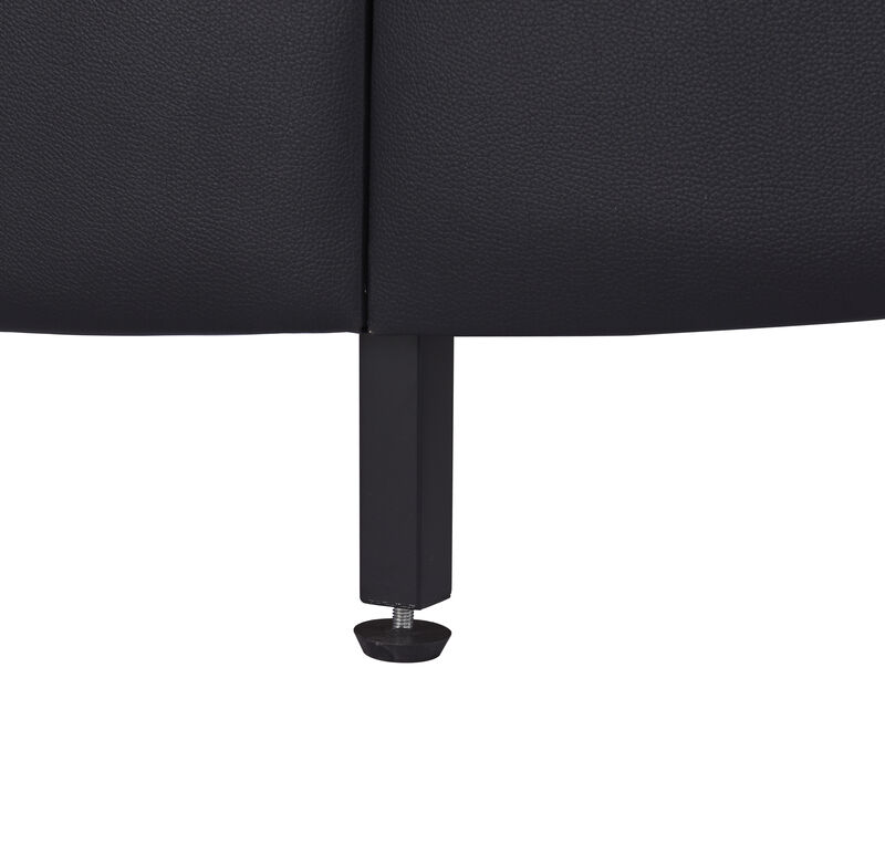 Merax Upholstered Faux Leather Platform Bed with LED Light