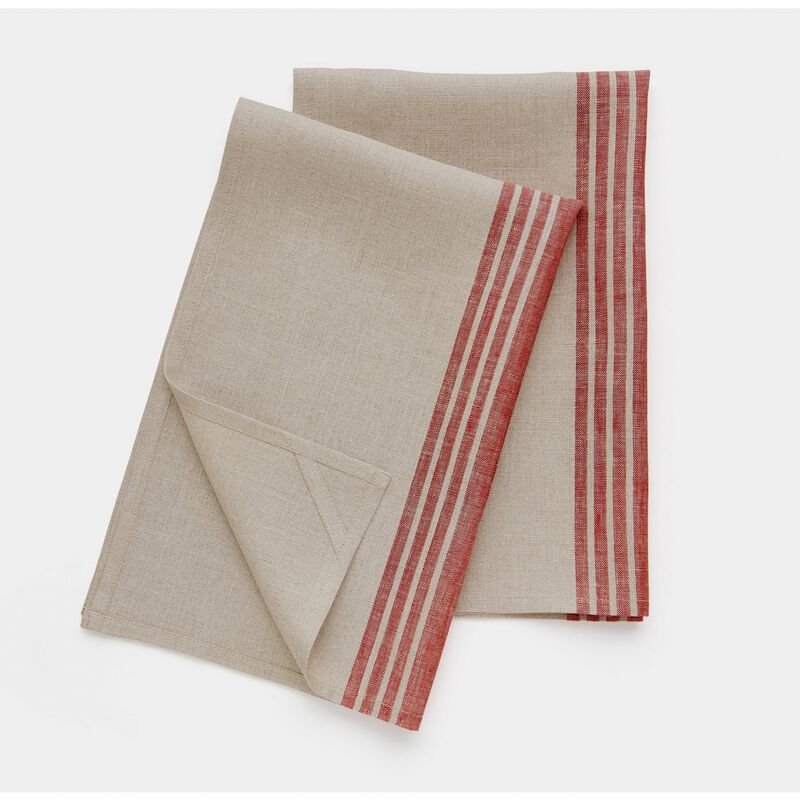Solino Home 100% Pure Stripe Linen Kitchen Towels 17x26" Set of 2 for Spring & Easter | Farmhouse