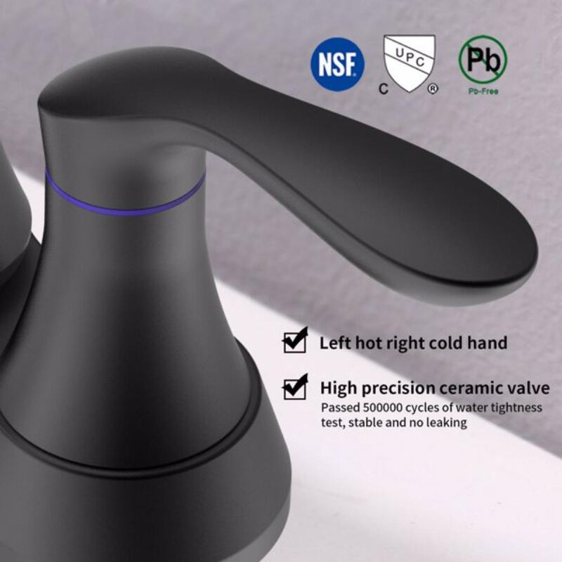2-Handle Bathroom Faucet with Pop-Up Drain & Supply Hoses for Modern Vanity Sinks
