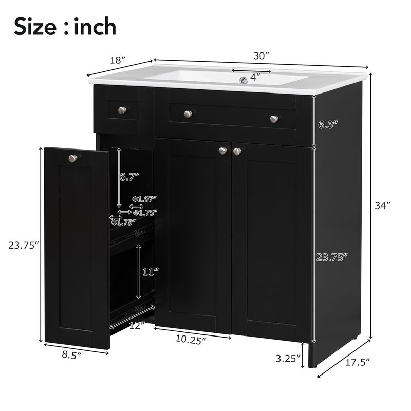 Merax Bathroom Vanity with Ceramic Sink