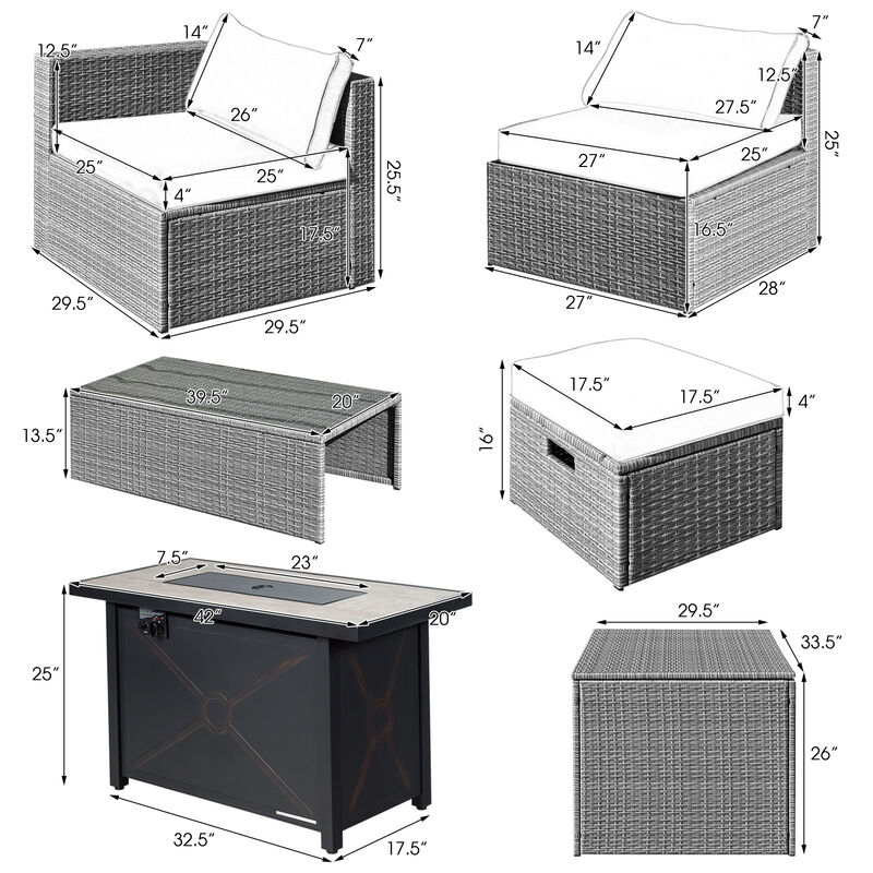 9-Piece Patio Furniture Set with Cushions for Outdoor Dining & Lounge