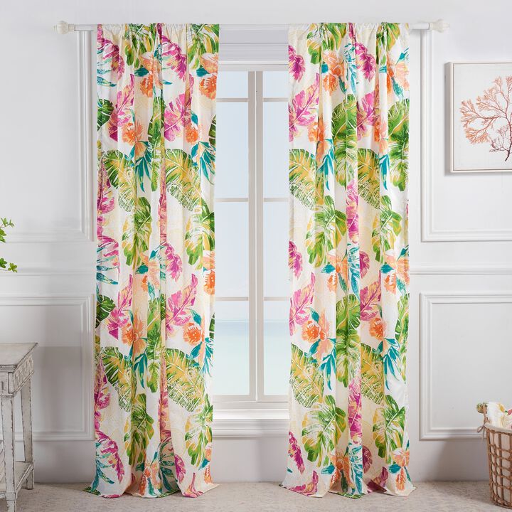 Greenland Home Fashions Tropics Window Panel Pair - 42x84", Coral