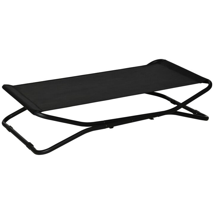 Black Pet Comfort: 44" Cooling Elevated Foldable Dog Bed