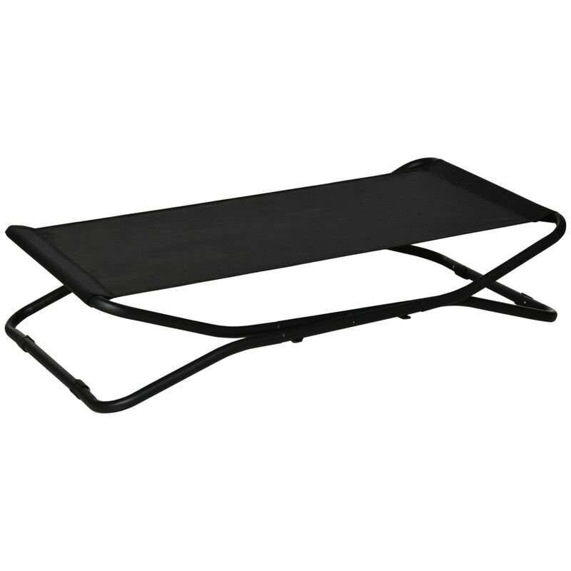 Black Pet Comfort: 44" Cooling Elevated Foldable Dog Bed