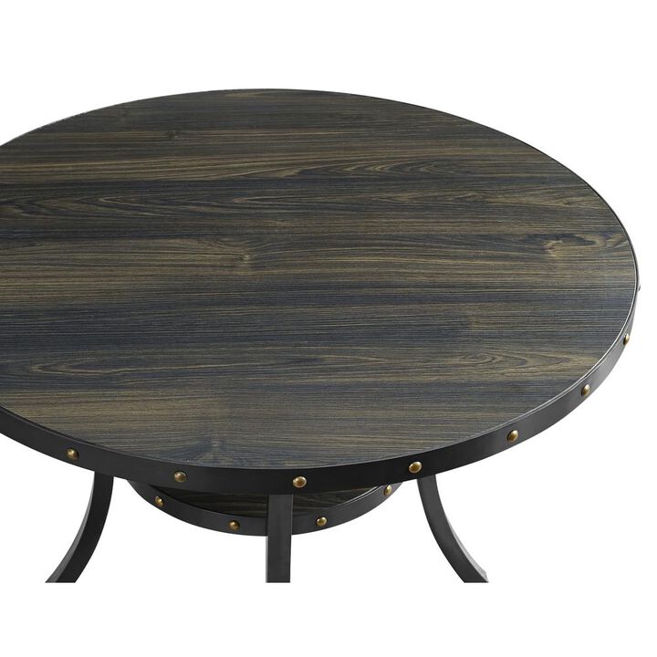 New Classic Furniture Furniture Crispin 48 Round Melamine Wood Dining Table in Gray