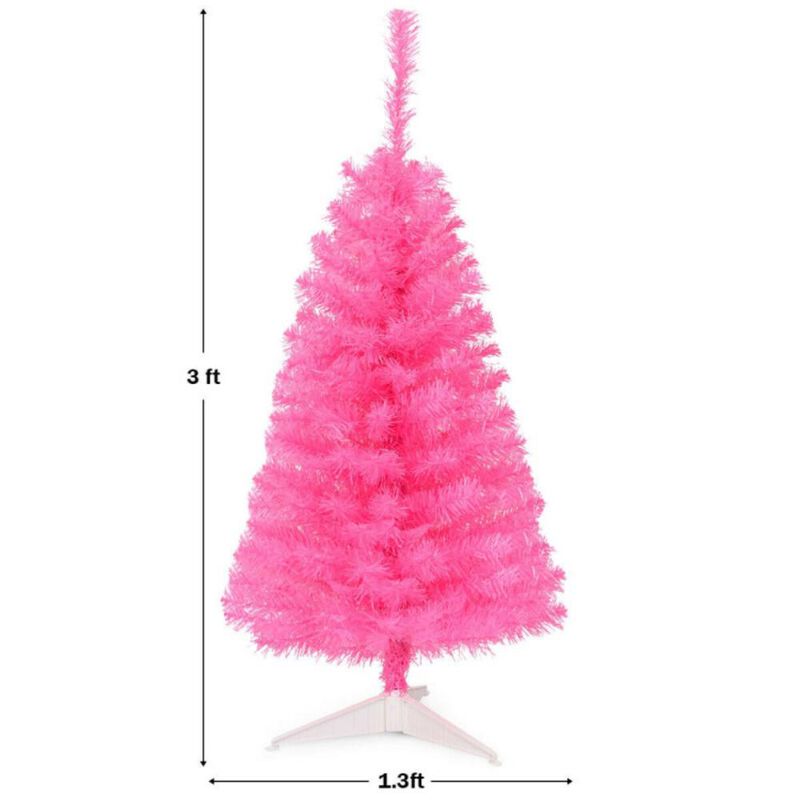 36 Inch Unlit Artificial Christmas Mini Tree with Plastic Stand