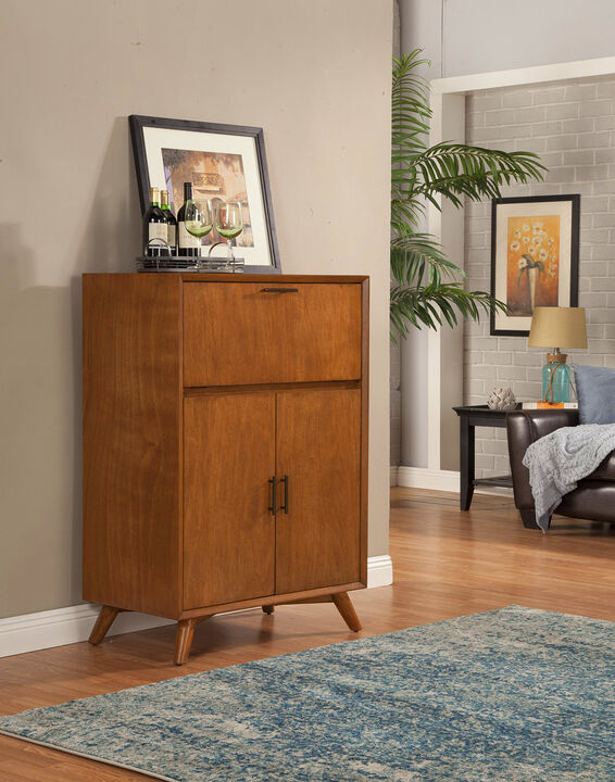 Flynn Large Bar Cabinet w/Drop Down Tray, Acorn