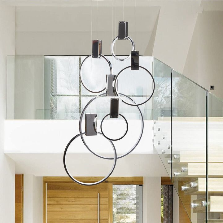 Hong Chandelier Chrome Metal Integrated LED Dimmable