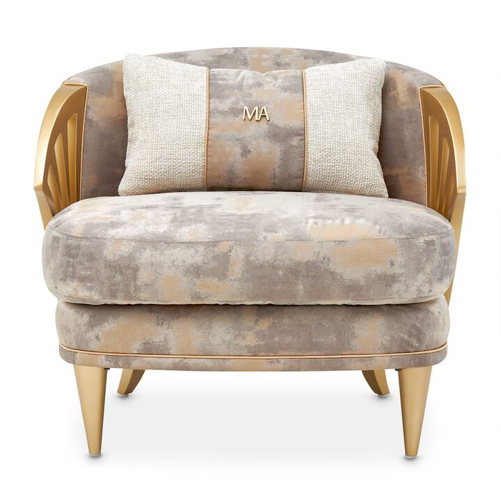 Michael Amini La Terrazza Accent Chair - Cappuccino/Light Champagne