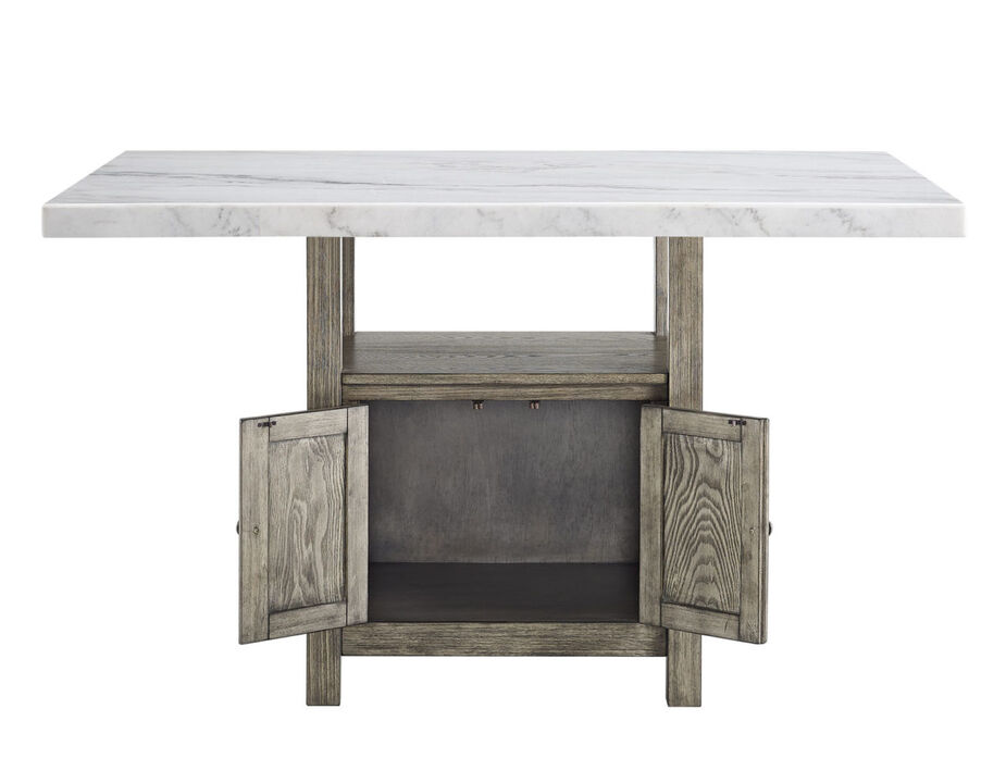 Grayson White Marble Pub Table