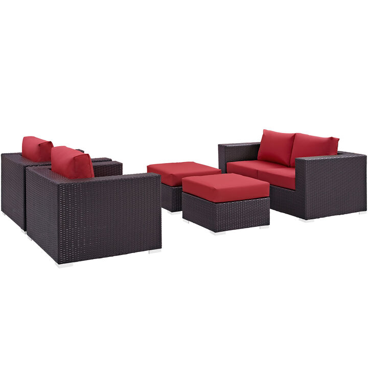 Modway - Convene 5 Piece Outdoor Patio Sofa Set