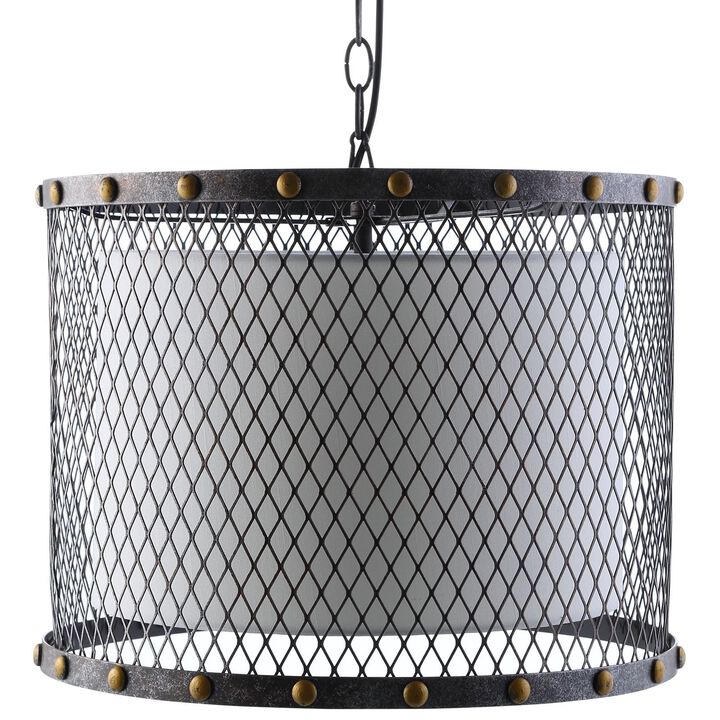 Modway Fortune Steel Metal Ceiling Light Modern Rustic Pendant Chandelier in Antique Silver