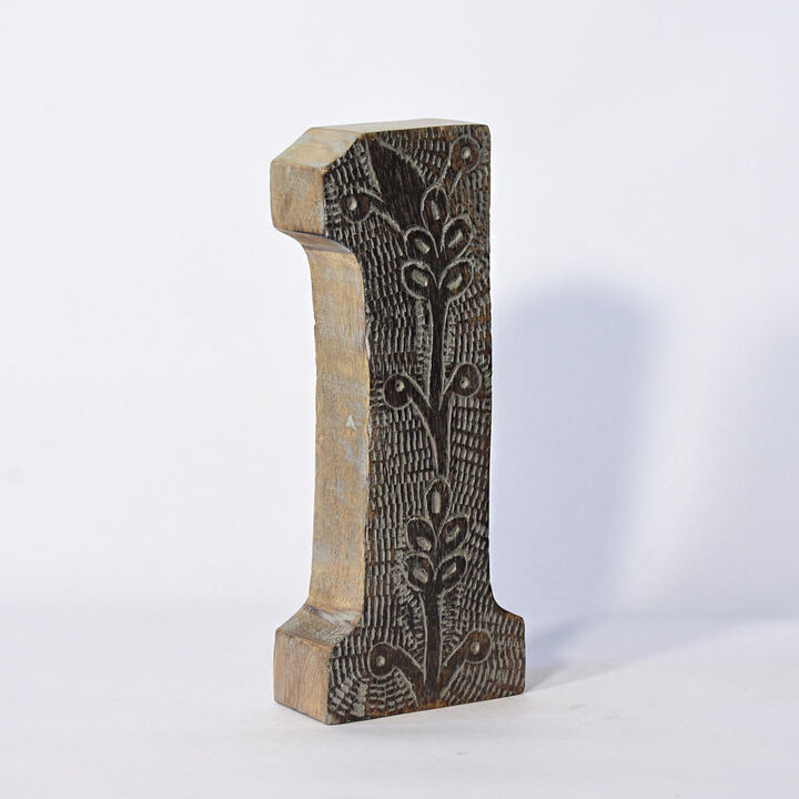 Vintage Gray Handmade Eco-Friendly "1" Numeric Number For Wall Mount & Table Top D�cor