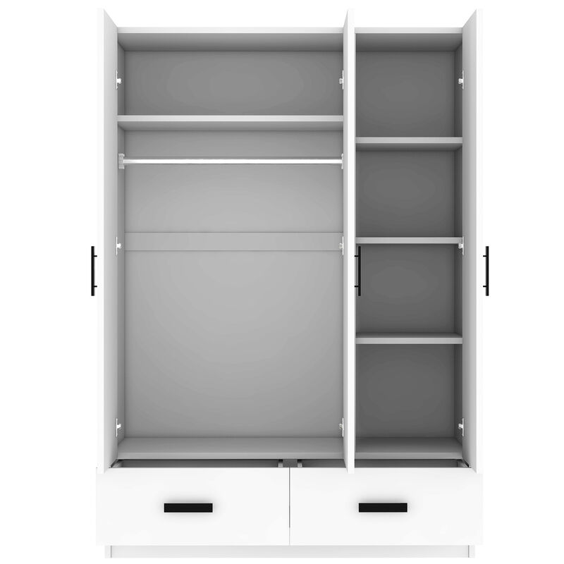 Merax 3-Door Wardrobe Closet with 2 Storage Drawers